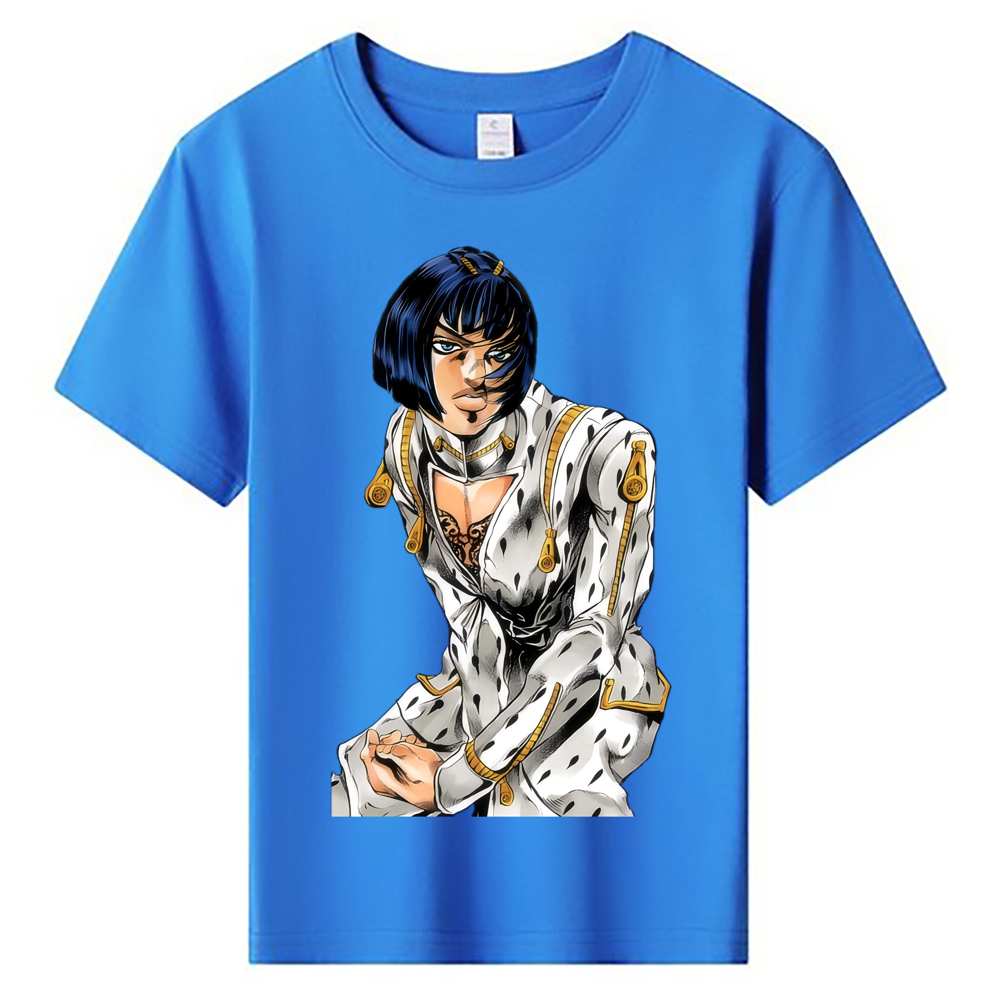 （画像用） ジョジョの奇妙な冒険 ブローノ?ブチャラティ JoJo's Bizarre Adventure Bruno Bucciarati 綿100％キッズTシャツ（フロントプリント）